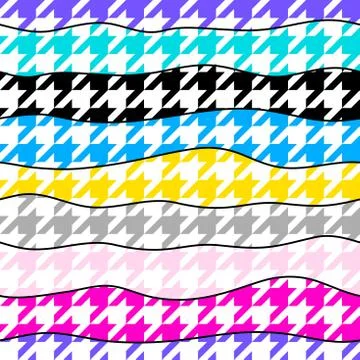 Classic Hounds-tooth pattern in a patchwork collage style. Illustrazione stock