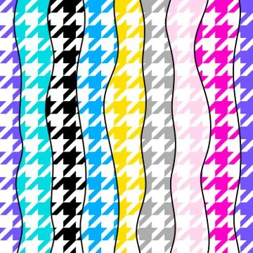 Classic Hounds-tooth pattern in a patchwork collage style. Stock Illustration