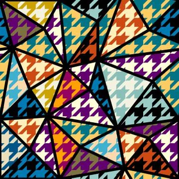 Classic Hounds-tooth pattern in a patchwork collage style. Stock Illustration