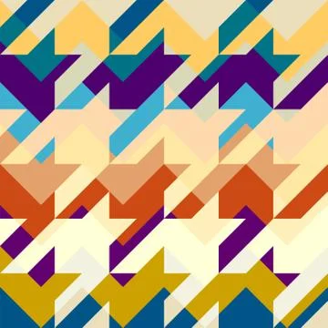 Classic Hounds-tooth pattern in a patchwork collage style. Stock Illustration