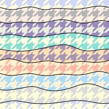 Classic Hounds-tooth pattern in a patchwork collage style. Stock Illustration