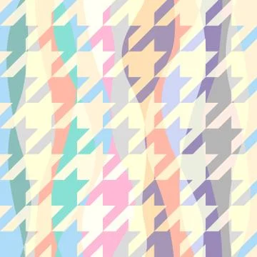 Classic Hounds-tooth pattern in a patchwork collage style. Stock Illustration