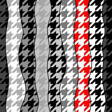 Classic Hounds-tooth pattern in a patchwork collage style. イラスト素材