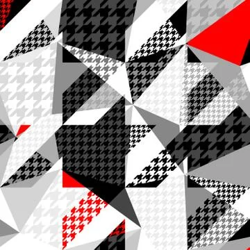 Classic Hounds-tooth pattern in a patchwork collage style. Illustrazione stock