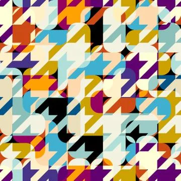 Classic Hounds-tooth pattern in a patchwork collage style. イラスト素材
