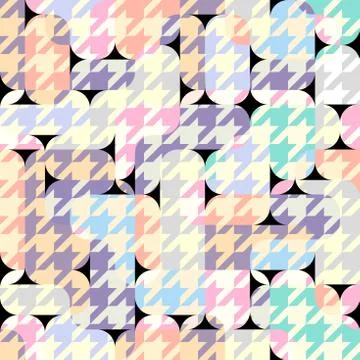 Classic Hounds-tooth pattern in a patchwork collage style. 스톡 일러스트