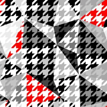 Classic Hounds-tooth pattern in a patchwork collage style. Illustrazione stock