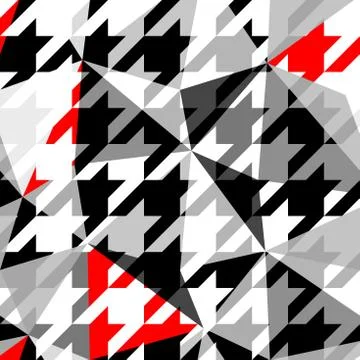 Classic Hounds-tooth pattern in a patchwork collage style. Stock Illustration
