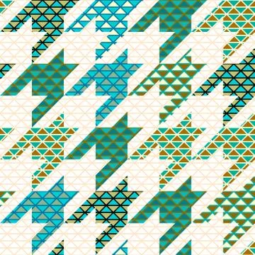Classic Hounds-tooth pattern in a patchwork collage style. Stockillustratie
