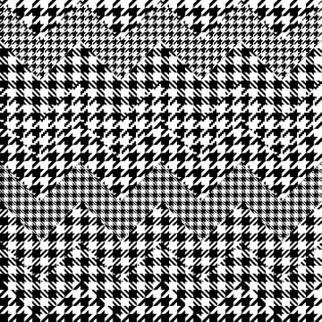 Classic Hounds-tooth pattern in a patchwork collage style. Stock Illustration