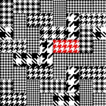 Classic Hounds-tooth pattern in a patchwork collage style. Stock Illustration