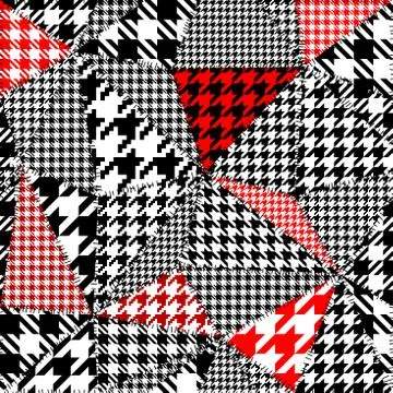 Classic Hounds-tooth pattern in a patchwork collage style. イラスト素材