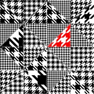 Classic Hounds-tooth pattern in a patchwork collage style. 库存插图