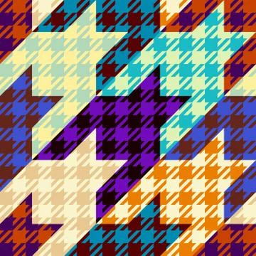 Classic Hounds-tooth pattern in a patchwork collage style. Stock Illustration