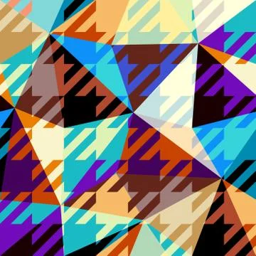 Classic Hounds-tooth pattern in a patchwork collage style. Stock Illustration