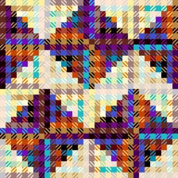 Classic Hounds-tooth pattern in a patchwork collage style. Illustrazione stock