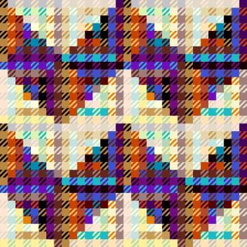 Classic Hounds-tooth pattern in a patchwork collage style. 스톡 일러스트