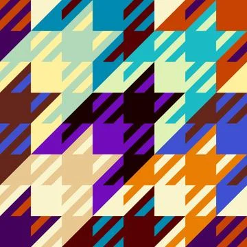 Classic Hounds-tooth pattern in a patchwork collage style. Stock Illustration