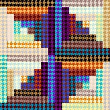 Classic Hounds-tooth pattern in a patchwork collage style. Stock Illustration