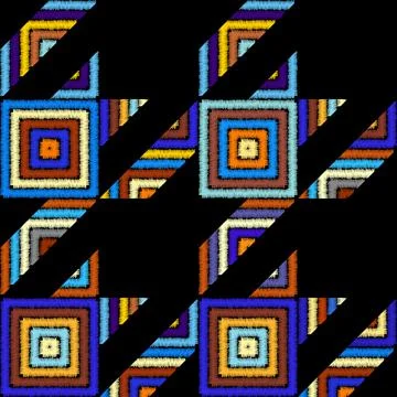 Classic Hounds-tooth pattern in a patchwork collage style. Stock Illustration