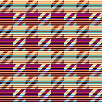 Classic Hounds-tooth pattern in a patchwork collage style. Stock Illustration