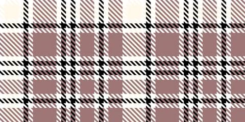 Classic Houndstooth Tartan Pattern in Brown Black and White Colors Illustration