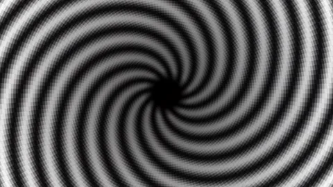 Classic Hypnotic Spiral Rotating Black and White Background 스톡 동영상 345554771