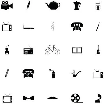 Classic icon set Illustrazione stock