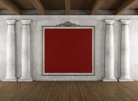 Classic interior with columns Stock Illustration