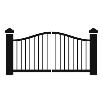 Classic iron gate separating inside and outside Ilustração Stock