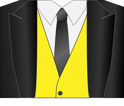 Classic jacket with a tie front view Stock Illustration