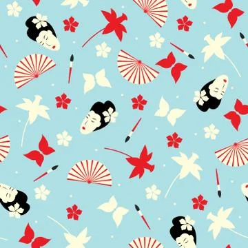 Classic japan themed pattern Stock Illustration