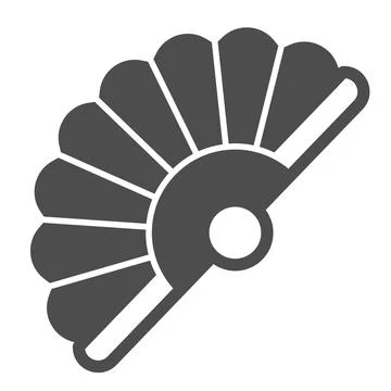 Classic Japanese folding fan solid icon, theater concept, hand fan vector sign 스톡 일러스트