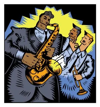 Classic Jazz Trio - Vector Illustration Stock Illustration