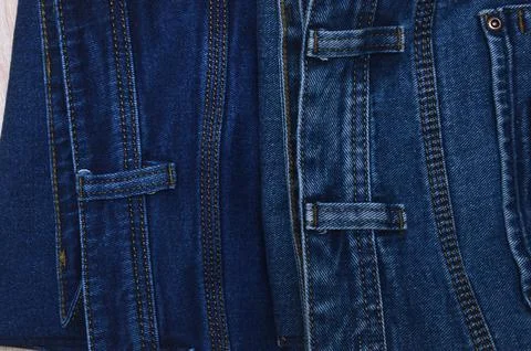 Classic jeans. Material cut elements Stock Photos