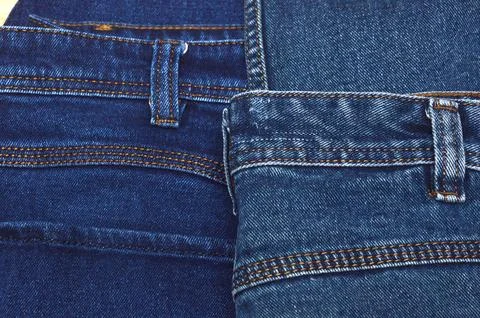 Classic jeans. Material cut elements Stock Photos