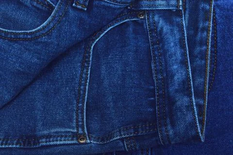 Classic jeans. Material cut elements Stock Photos