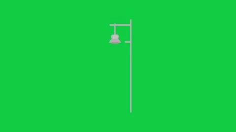 Classic lamp post icon on green screen for urban design. Stock Footage 296634724
