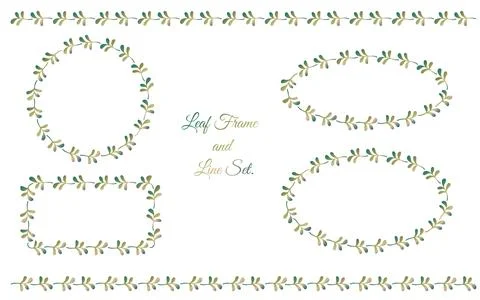 Classic leaf-shaped frame and line set. Stock Illustration