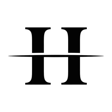 Classic Letter H Monogram Logo with Decorative Serif Typography Stock-Illustration