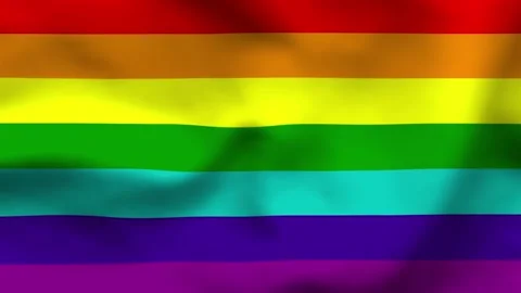 Classic LGBTQ Rainbow Pride Flag Fabric Texture 動画素材 336182702