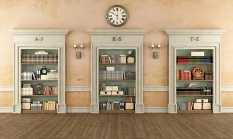 Classic Library Stock Illustration