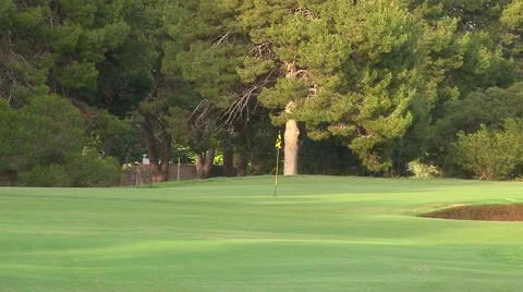 Classic Links Golf Course - Tranquil Greens Setting Stock Footage 52456626