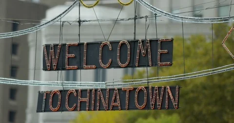 Classic Lit Up China Town Entry Sign In The Beautiful New York China Town  Stock Footage 112575860