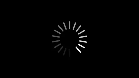 Classic Loading Icon Animation Loop on Black Background Stock Footage 340374753