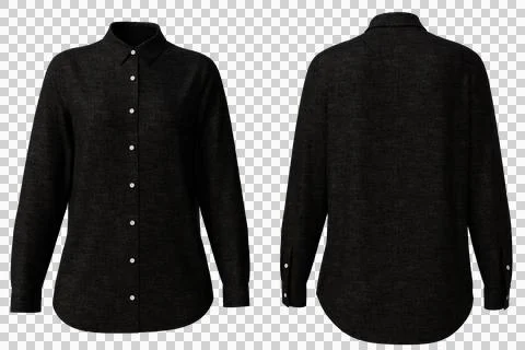 A classic, long-sleeved button-down shirt in a dark, solid color Stock Photos