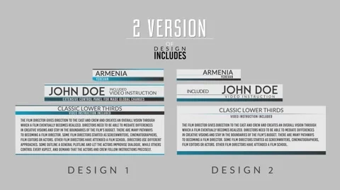 Classic Lower Thirds - 4K Resolution 스톡 After Effects