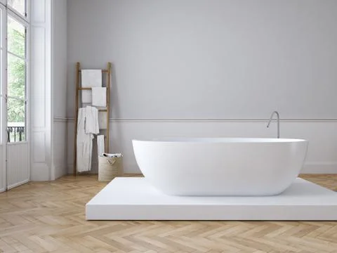 Classic luxury bathroom. 3d rendering Stock Illustration