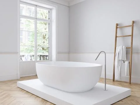 Classic luxury bathroom. 3d rendering Illustrazione stock