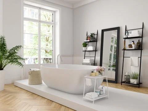 Classic luxury bathroom. 3d rendering イラスト素材